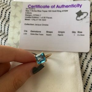 10k Swiss Blue Topaz Ring